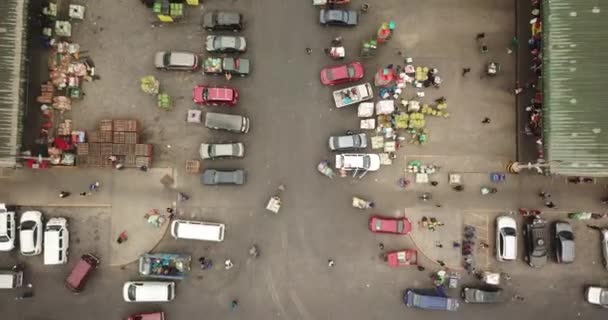 Vídeo Aéreo Con Dron Mercado Productor Mercado Mayorista Lima Terminal — Vídeos de Stock