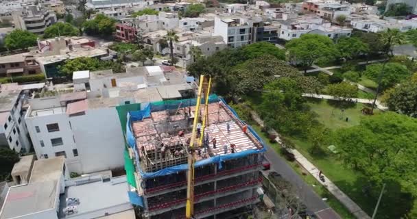 Vidéo Une Construction Cours Lima Pérou Construction Toit Industrie État — Video