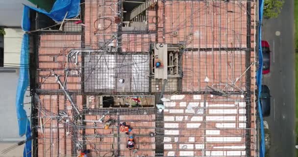 Film Budowy Toku Limie Peru Budowa Dachu Przemysł Stanowy Wideo — Wideo stockowe