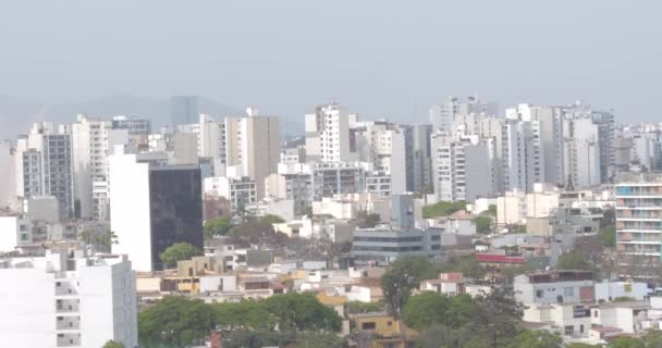 Vídeo Aéreo Lima Peru Cidade Lotada Com Edifícios Vista Aérea — Vídeo de Stock