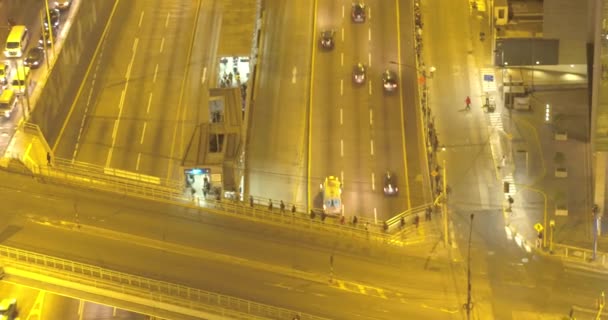 Aerial Video Lima Peru Bus Station Night Video Made Drone — Stock Video