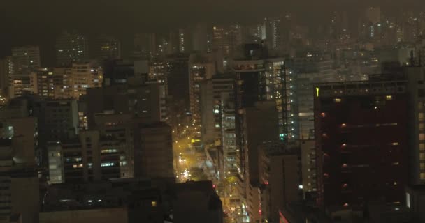 夜间用利马秘鲁无人机拍摄的空中录像 利马海岸录像 Miraflores地区 — 图库视频影像