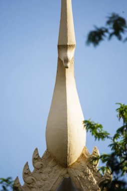 Çatı dekorasyonu resmi. Pagoda mimari detayı. Asya binası.