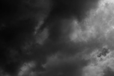 Tropik havadaki bulutların görüntüsü. Karanlık bulutlu gökyüzü.