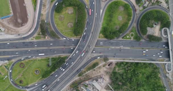 Vídeo Aéreo Estrada Panamericana Lima Peru Imagem Junção Transporte Cidade — Vídeo de Stock