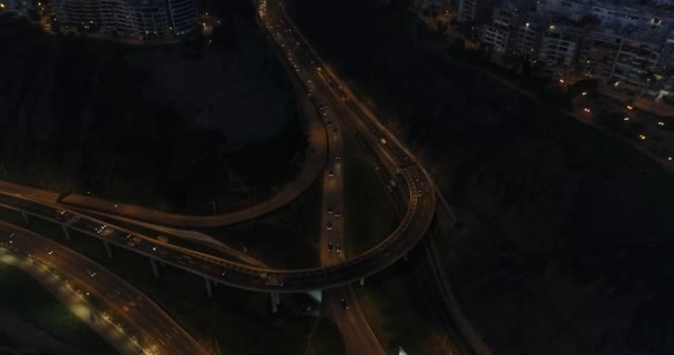 Vidéo Aérienne Réalisée Avec Drone Dessus Falaise Côtière Lima Nuit — Video
