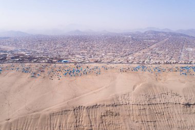 Lima Peru üzerinde hava görüntüsü. 