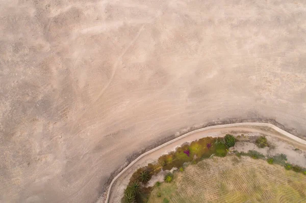 Imagem Aérea Muro Perto Deserto Cena Rural Lima Peru — Fotografia de Stock