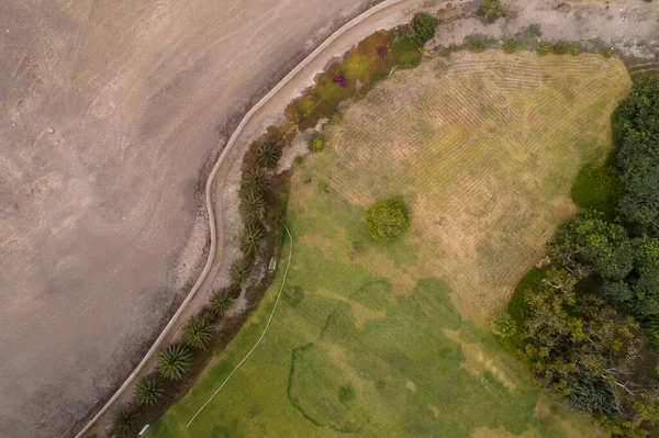 Imagem Aérea Muro Perto Deserto Cena Rural Lima Peru — Fotografia de Stock