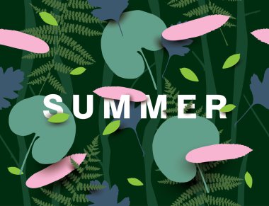 Yaz arka plan farklı yaprakları ile.