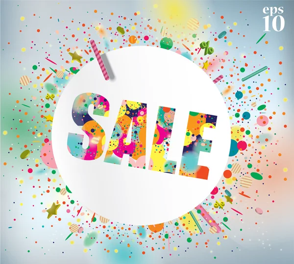 Sale poster with confetti. — Stock Vector
