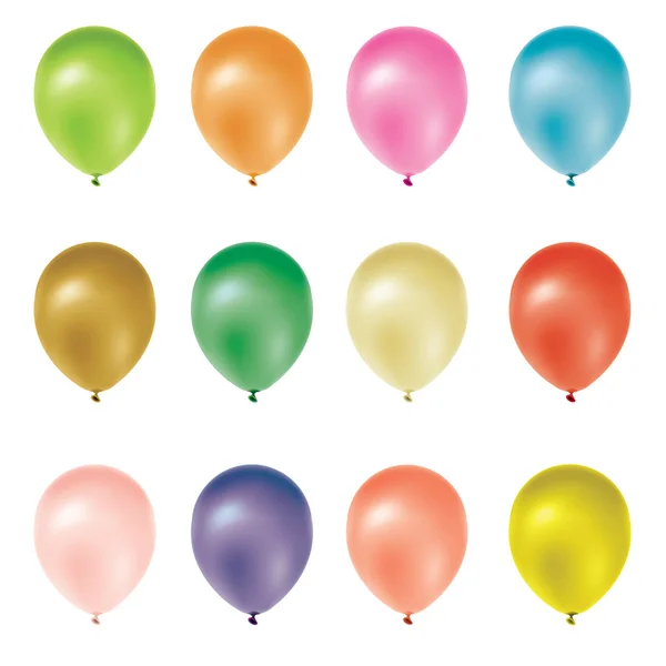 Set aus bunten gefrosteten Luftballons. — Stockvektor