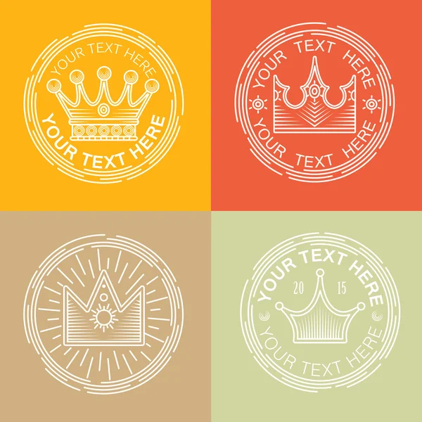 Royal logos set. Modern calligraphic ornament lines — Stock Vector