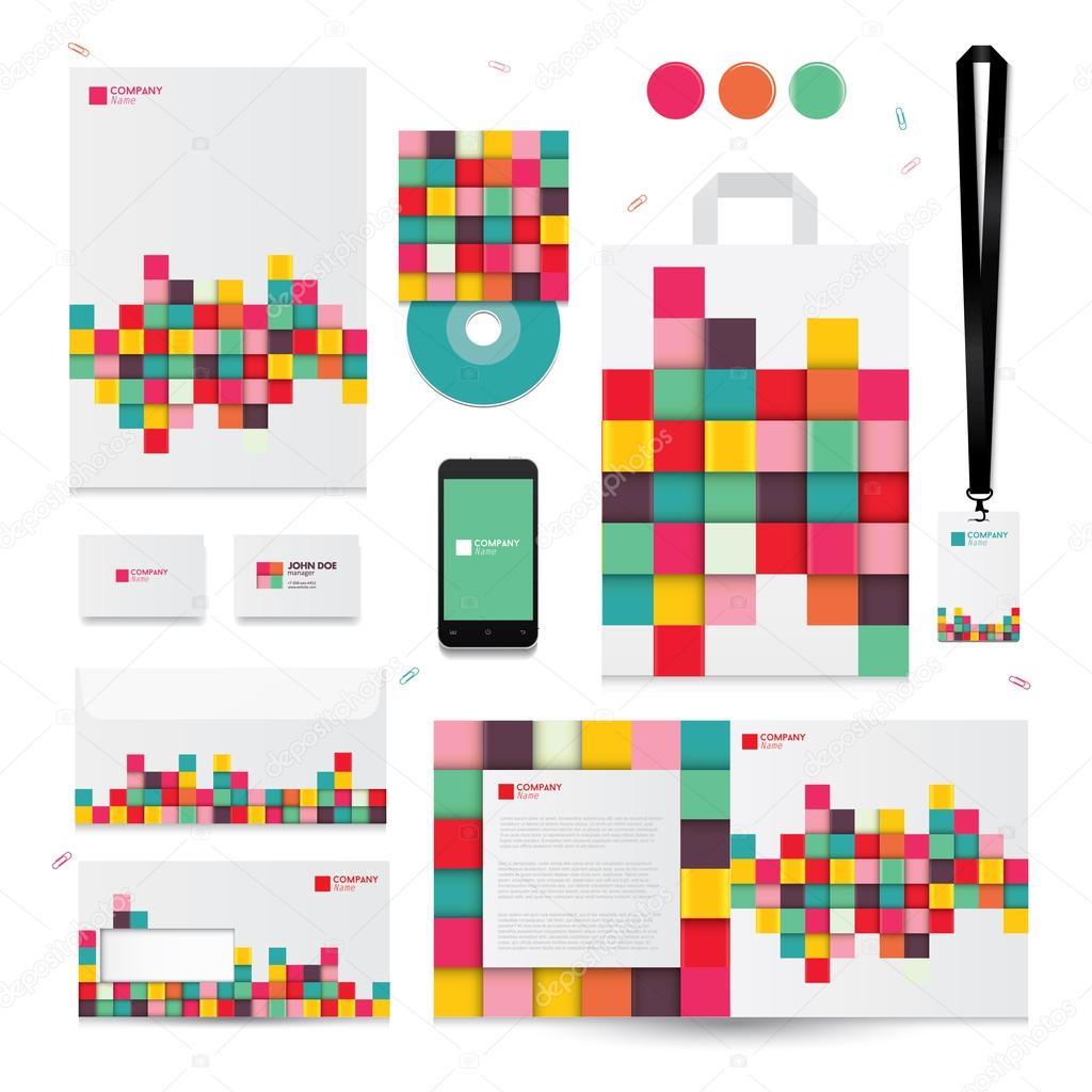 Geometric elements for corporate identity templates.