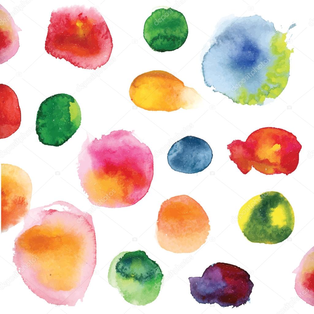 Hand drawn vector watercolor stains