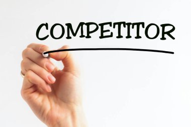 El yazısı COMPETITOR maliyetleri siyah kalem, konsept, stok görüntü