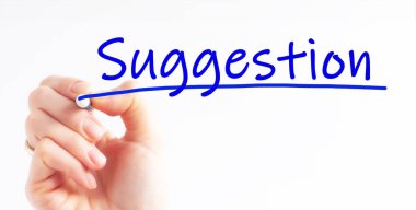 Mavi kalemli el yazısı önerisi, kavram. Öneri, iş konsepti geçmişi