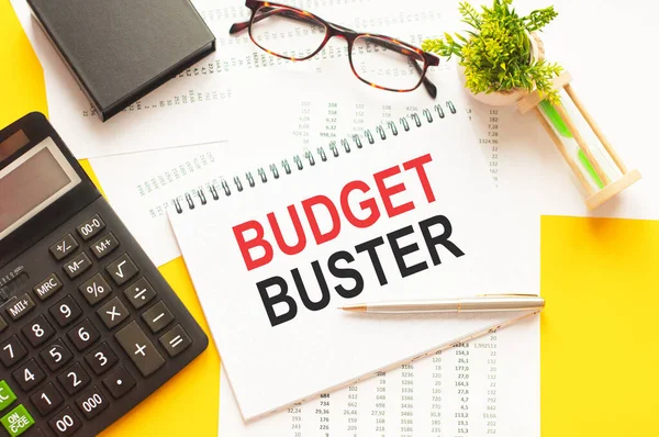 Sözcük Bütçesi Buster beyaz kağıt kart, iş konsepti