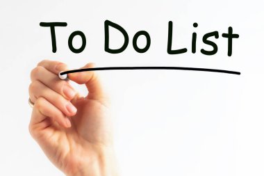 Siyah renk kalemi, konsept, stok resmi ile el yazması listeleme