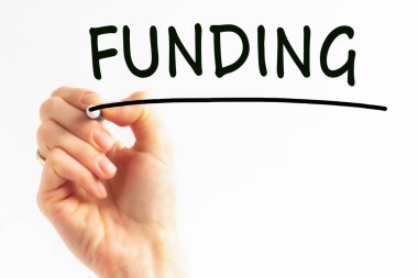 Siyah renk kalemi, konsept, hisse senedi resmi ile el yazısı fonlaması