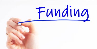 Mavi renk kalemi, kavram, hisse senedi resmi ile el yazması finansmanı