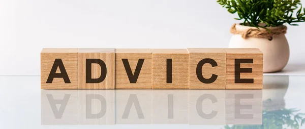 Advice Word Written Wood Block Advice Motivation Text Wooden Blocks — Φωτογραφία Αρχείου