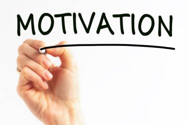 Siyah renk kalemli el yazısı motivasyonu, konsept, stok resmi