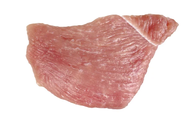 Scaloppina, carne cruda isolata con fondo bianco — Foto Stock
