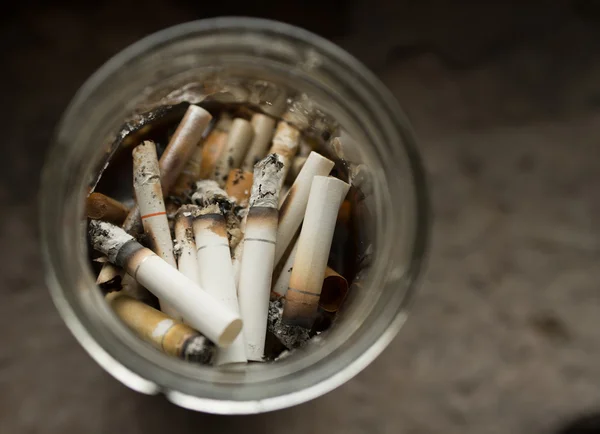 Cigarette ash and butts. — Stock Photo, Image