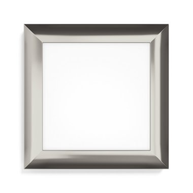 Classic silver photo frame on white background. 3d rendering