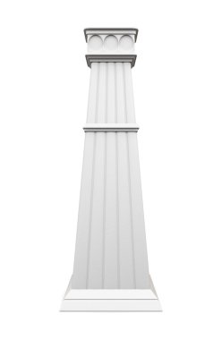 Modern column isolated on white background. Front view. 3d rende