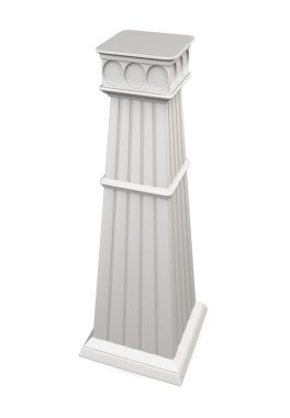 Modern column isolated on white background. 3d render image