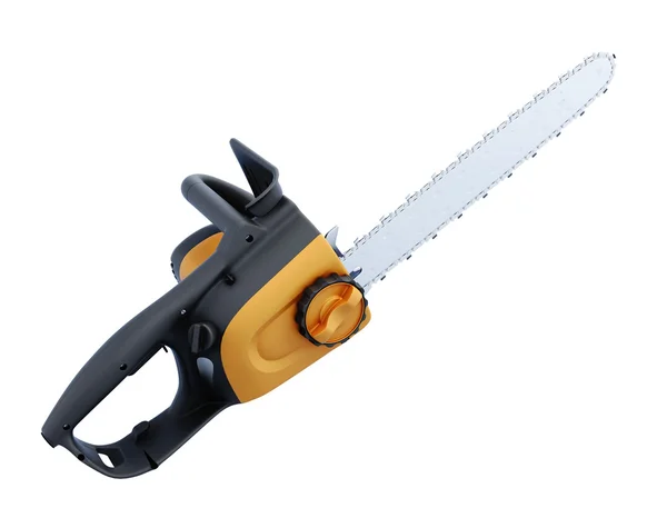 Electric hand saw on white background. 3d illustration — Stok fotoğraf