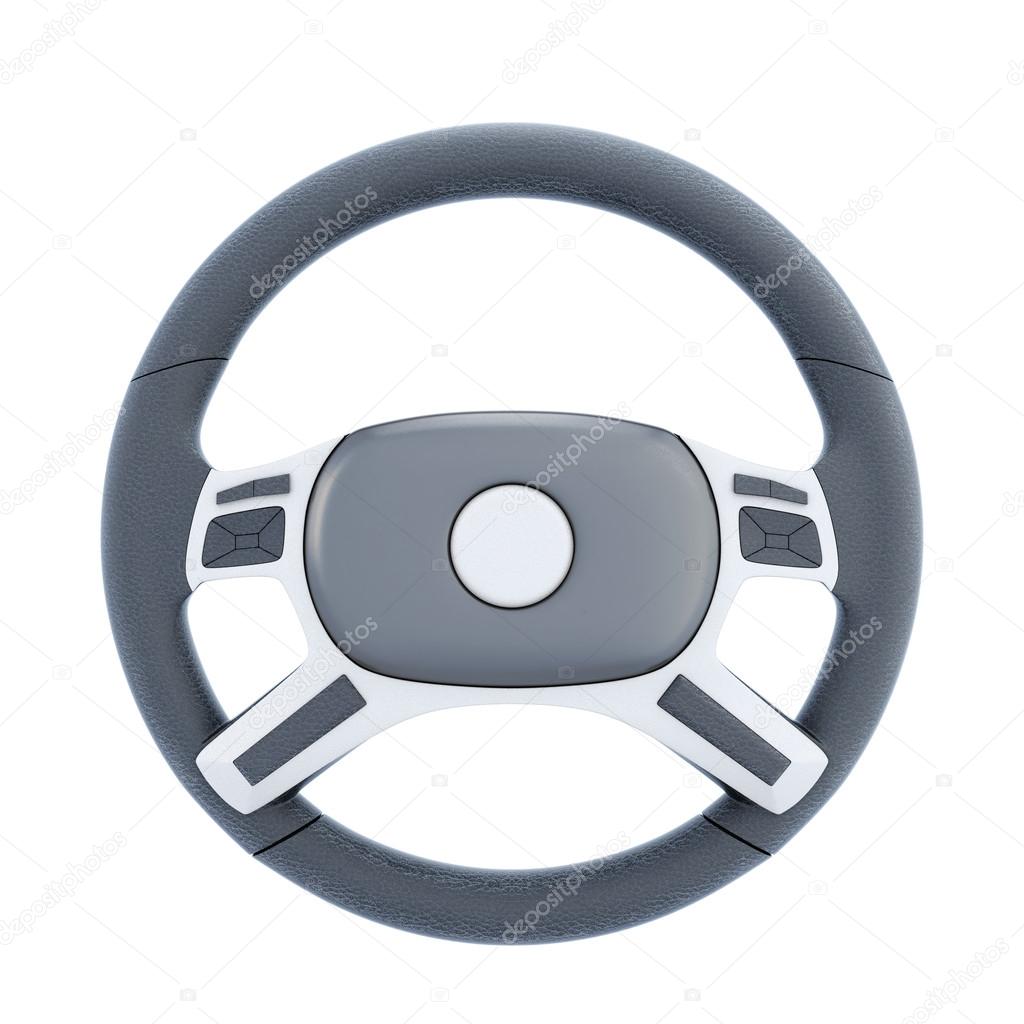 Wheel of a car isolated on white background. 3d rendering