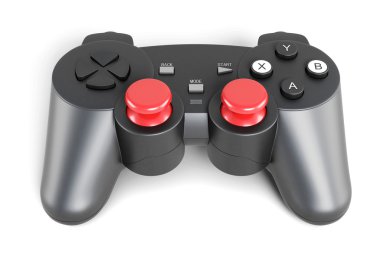 Beyaz bir arka plan üzerinde izole Gamepad. 3D render resim