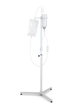 Beyaz arka plan üzerinde izole damlalık. 3D render