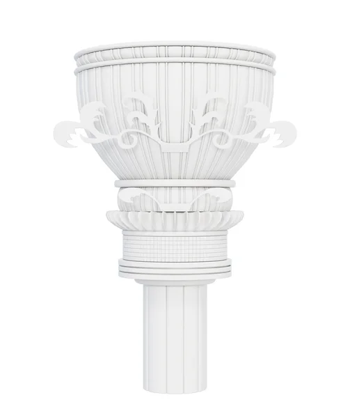 Colonna di marmo decorativo isolato su sfondo bianco. rendering 3d — Foto Stock