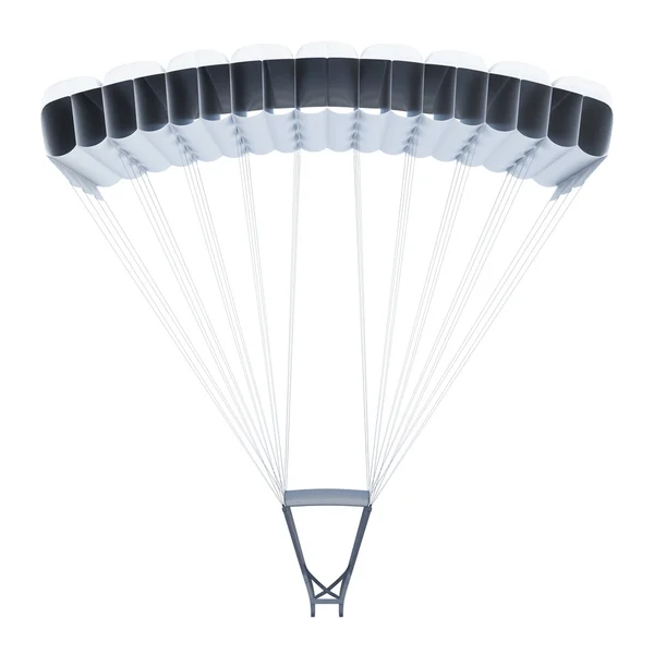 Фронтальне зображення парашута на білому тлі. 3D візуалізація — стокове фото