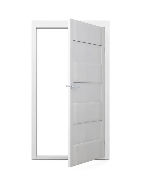 Πόρτα σε λευκό φόντο. 3D απεικόνιση — Φωτογραφία Αρχείου