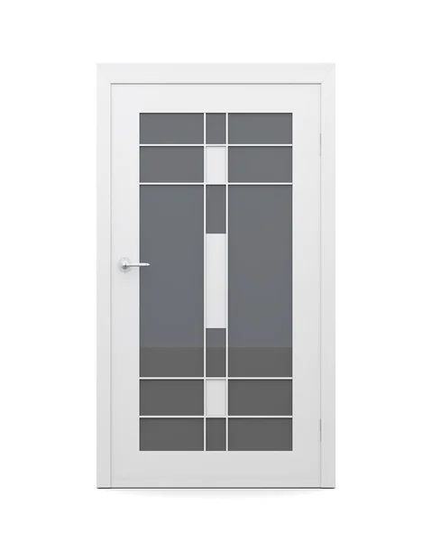 Glazed door isolated on white background. 3d rendering — Stock Photo, Image