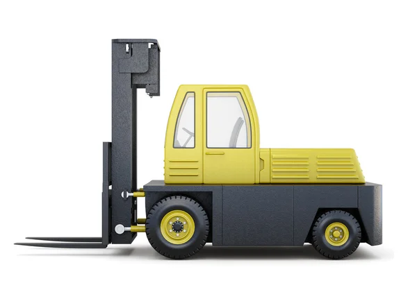 Yellow forklift truck isolated on a white background. 3d renderi — Stock Photo, Image