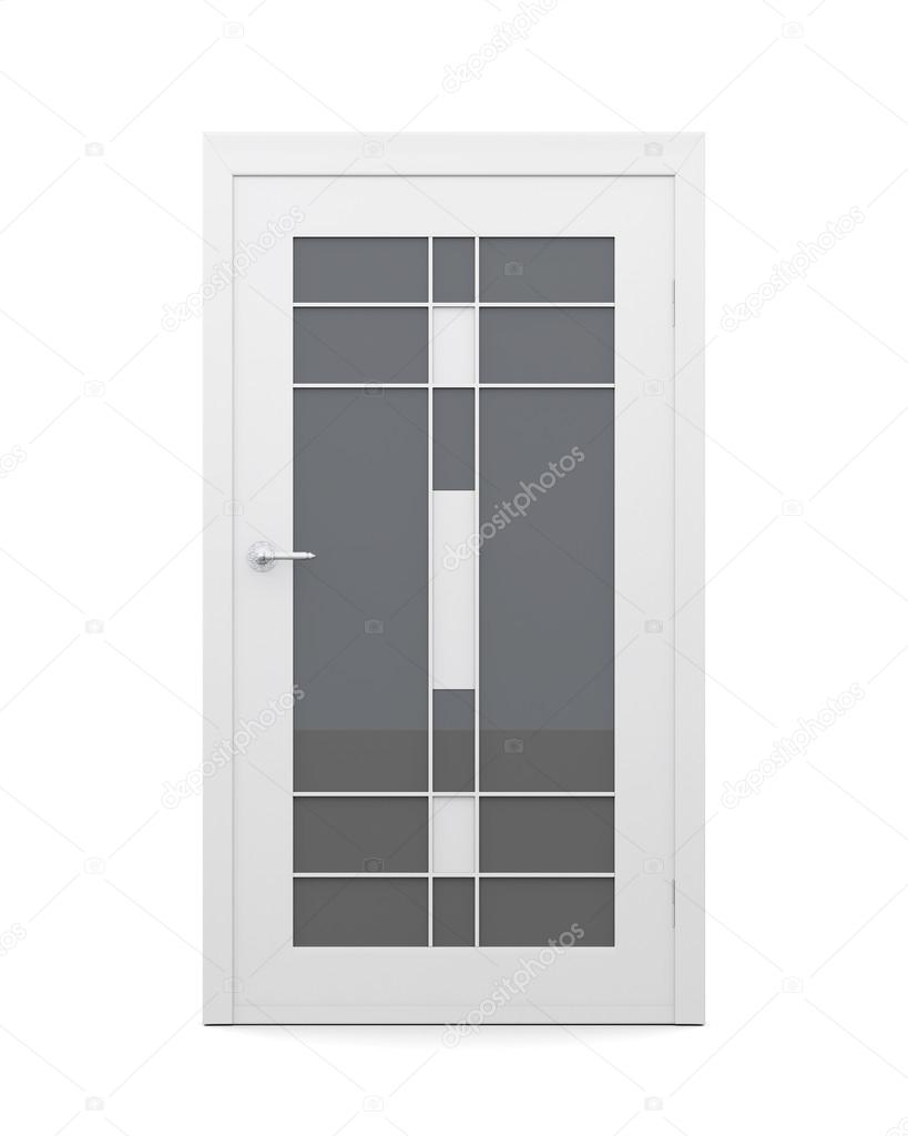 Glazed door isolated on white background. 3d rendering