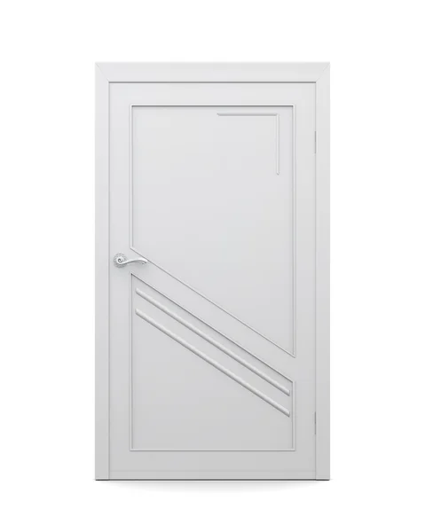 门被隔绝在白色背景上的三维图像 — 图库照片