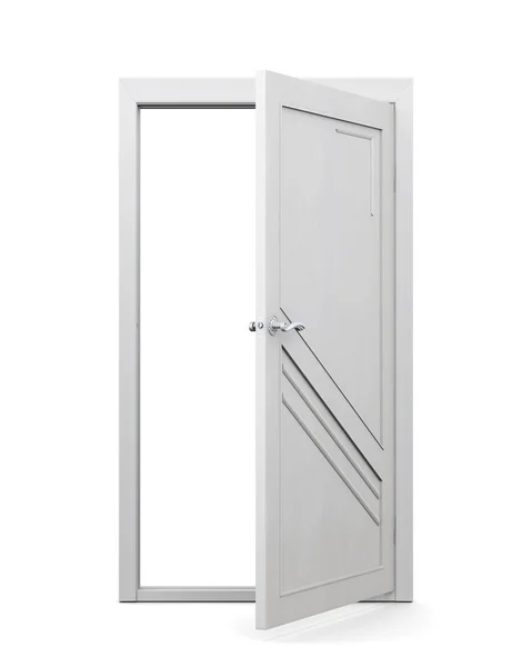 Obraz 3D drzwi na białym tle — Zdjęcie stockowe