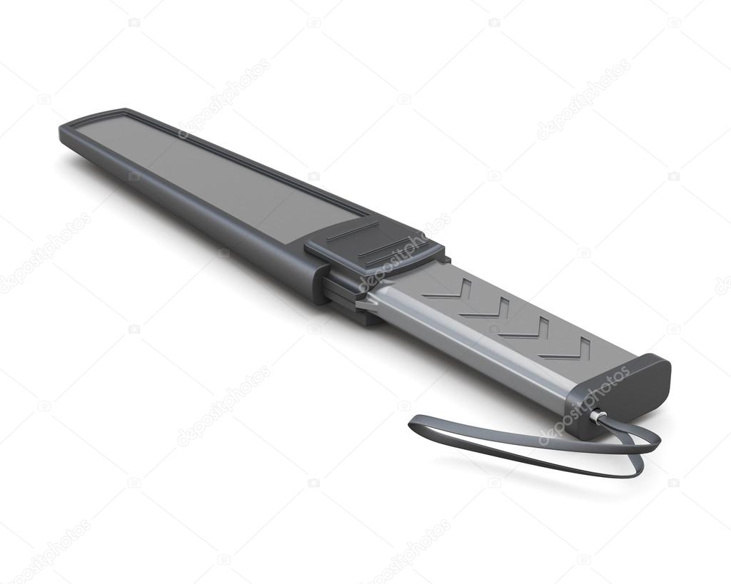Metal detector isolated on white background. 3d rendering Stock Photo