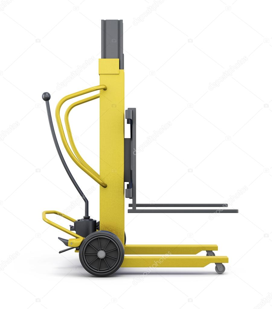 Yellow loader isolated on white background. 3d rendering