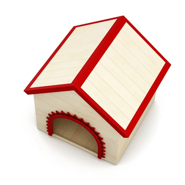 Собачий будинок ізольований на білому тлі. Вид зверху. 3D візуалізація — стокове фото