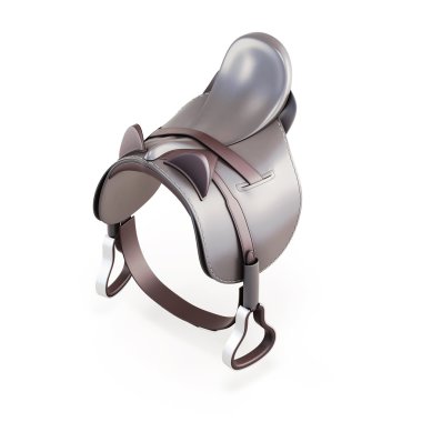 Beyaz bir arka plan üzerinde izole eyer. 3D render