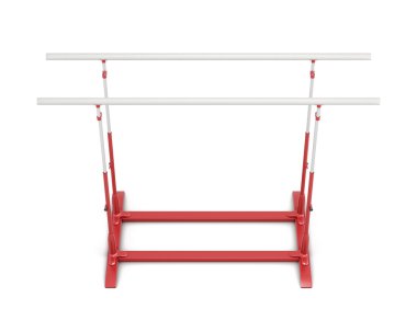 Beyaz arka plan üzerinde izole jimnastik için paralel Bar. 3D re