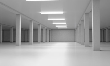 Underground park alanı. 3D render resim